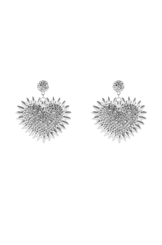 Drop Earrings with Floral Motifs -HEART YOU DANGLE EARRINGS