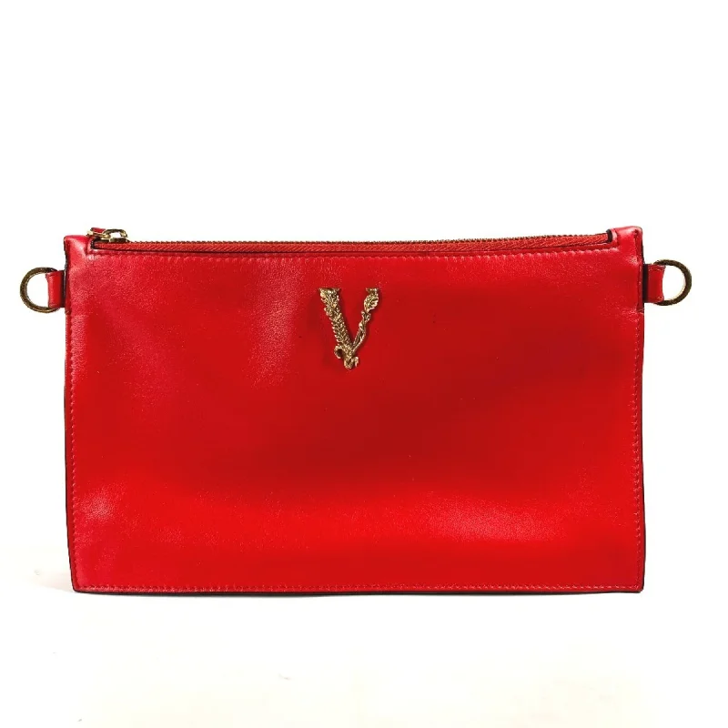 Handle bags with pastel colors for softness -Versace  Leather Clutch Bag Pouch (Pre-Owned)