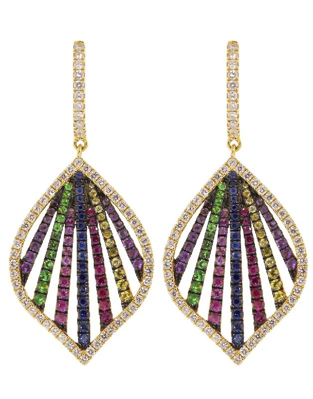 Drop Earrings for Shopping Trip -Rainbow Tribal Earrings