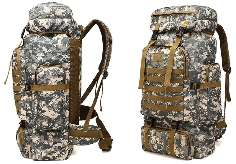 Tactical backpack with MOLLE webbing attachments -80L Large Military MOLLE Tactical Army Backpack Rucksack