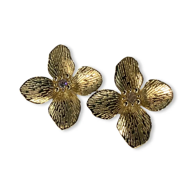 Vintage Drop Earrings with Patina -Shoshi Flower Earrings