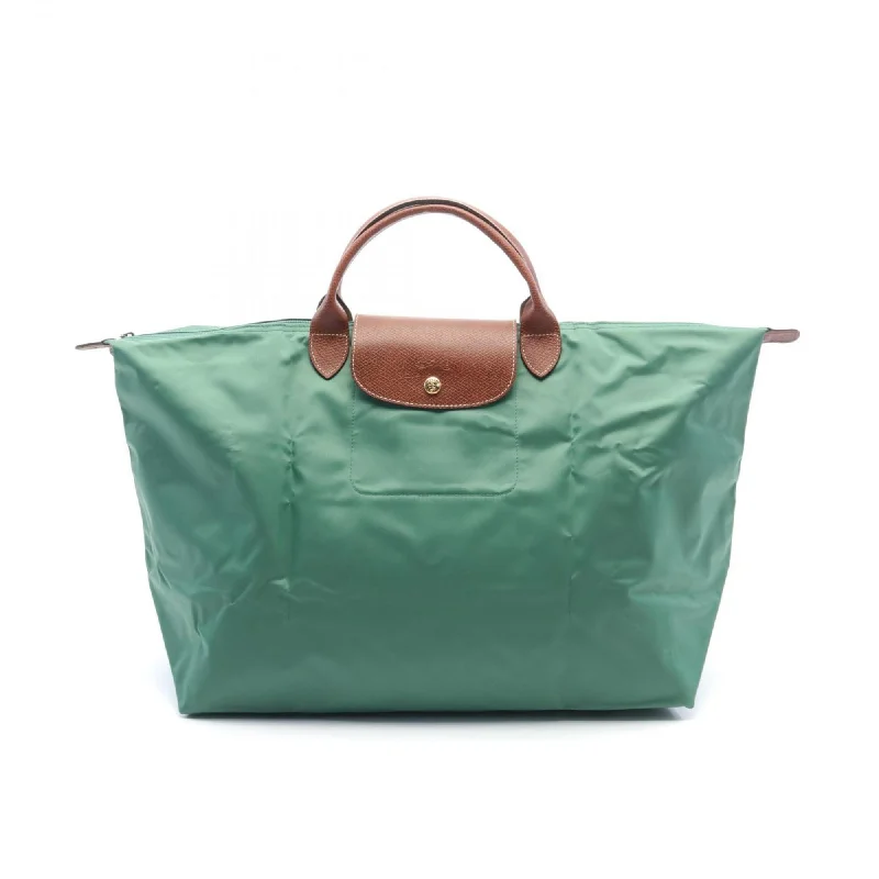 Large handle bags with spacious interior compartments -Longchamp   Nylon Leather Tote Bag