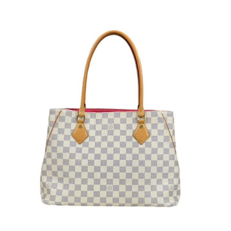 Quilted handle bags with stylish textured finish -Louis Vuitton  Damier Azur Canvas Tote Bag (Pre-Owned)