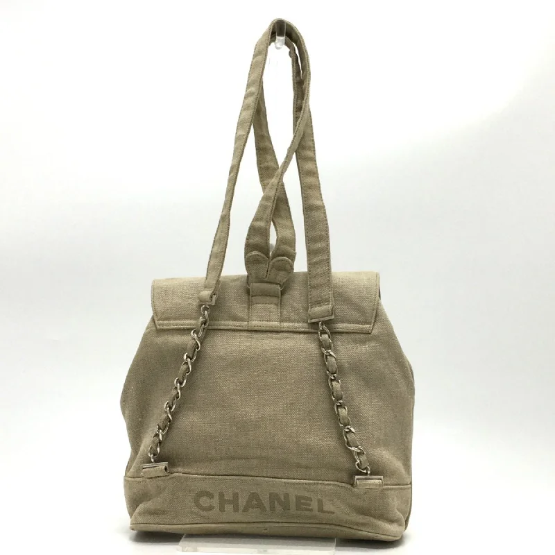 Foldable handle bags for easy storage convenience -Chanel  Hemp Backpack (Pre-Owned)