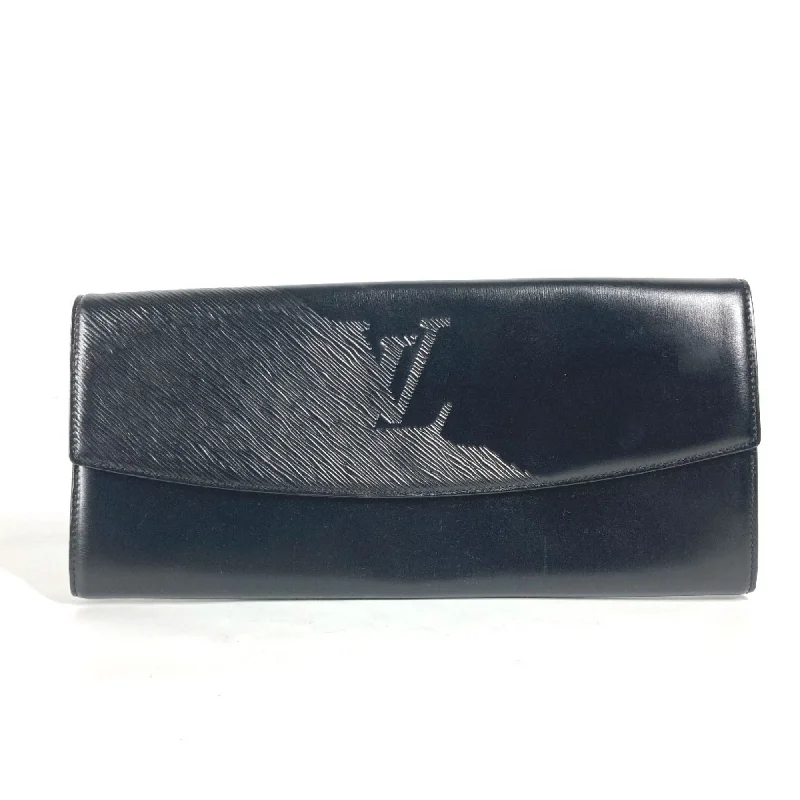 Handle bags with bright neons for visibility -Louis Vuitton  Noir Leather Clutch Bag (Pre-Owned)