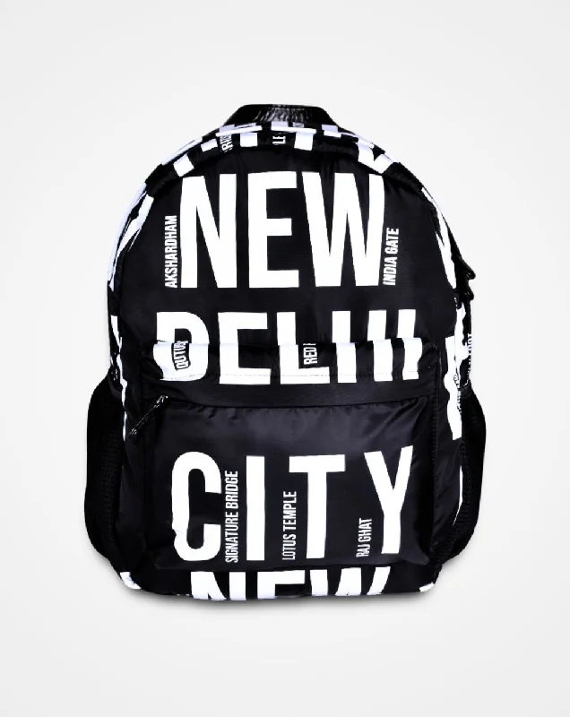 Fashionable leather backpack for weekend getaway chic -Delhi STRUTT AIR ( Black) - The World's Lightest Backpack