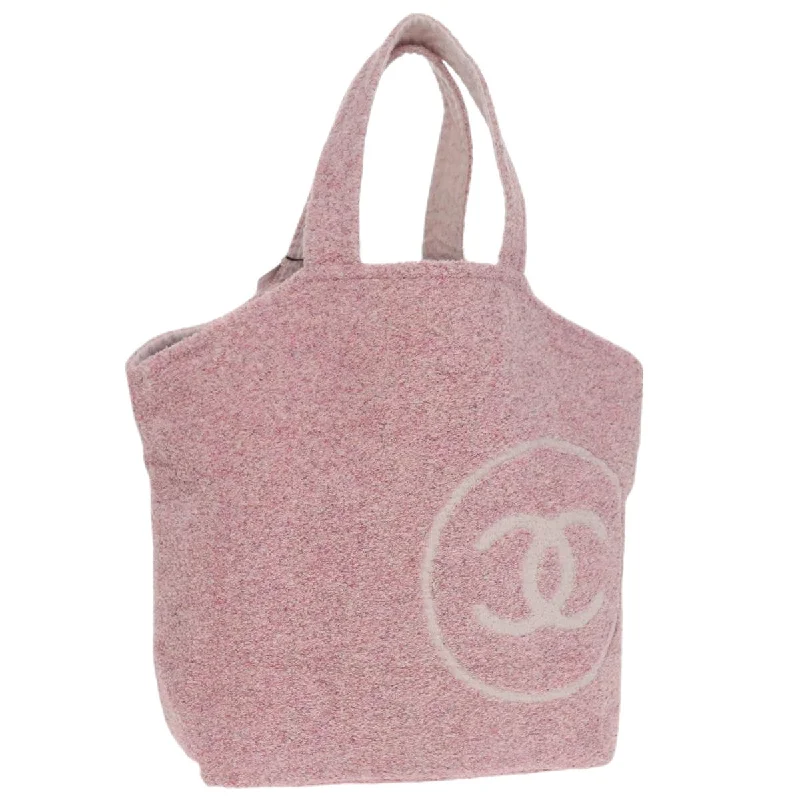 Handle bags with sturdy bases for stability -Chanel Coco Mark  Cotton Tote Bag (Pre-Owned)