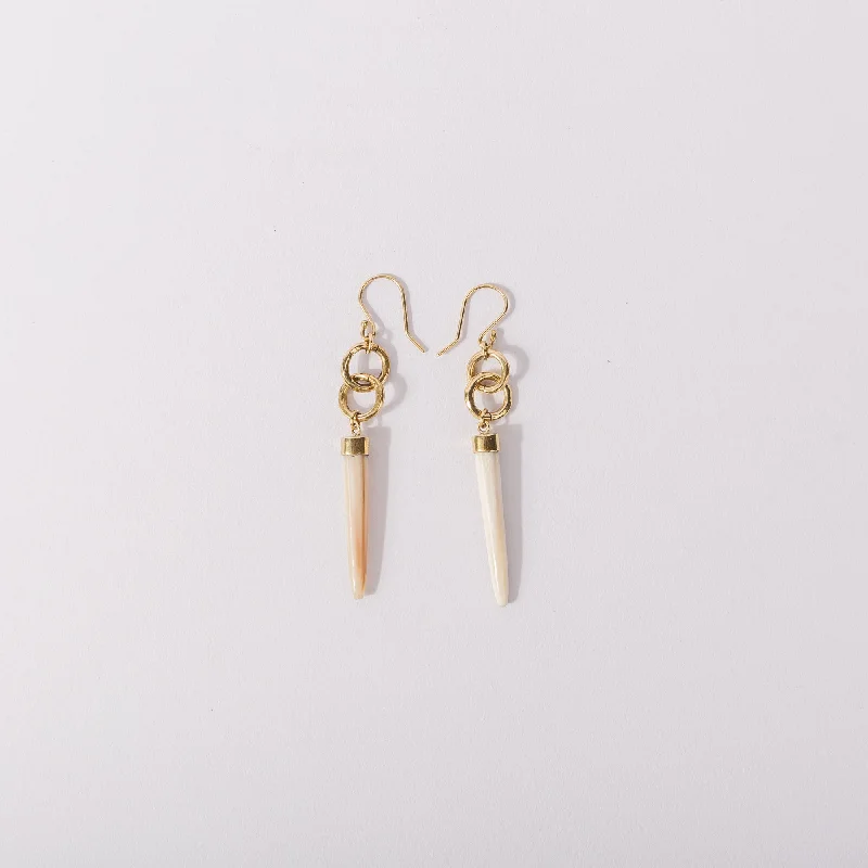 Geometric Drop Earrings for Trend -Ankole Luxury Jawabu Horn spike Earrings with brass