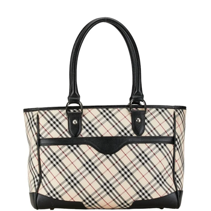 Handle bags with reinforced stitching for durability -Burberry   Canvas Leather Handbag Tote Bag (Pre-Owned)