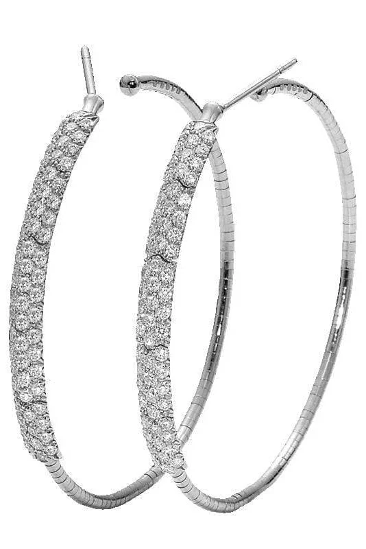 Hippie Drop Earrings with Beads -Rugiada Diamond Pave Hoop Earrings