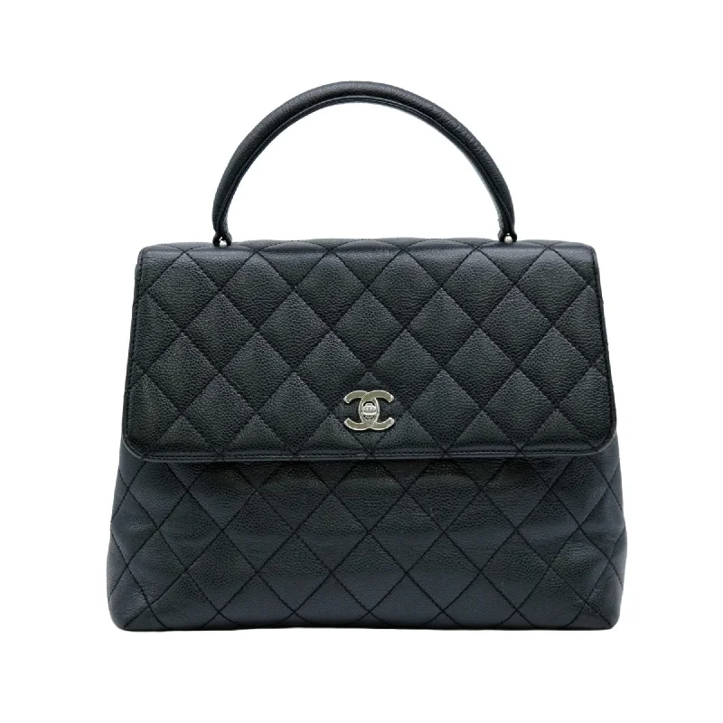 Handle bags with geometric patterns for modernity -Chanel  Caviar Leather Handbag Tote Bag (Pre-Owned)