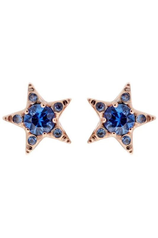 Drop Earrings for Christmas Party -Sapphire Star Earrings