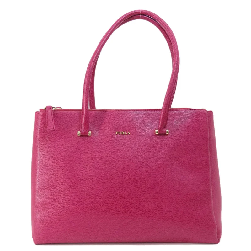 Handle bags with soft velvet for luxury -Furla  Leather Tote Bag (Pre-Owned)