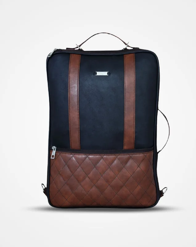 Modern backpack with RFID-blocking card protection -Munich The Perfect Travel Backpack -  (Black and Brown)