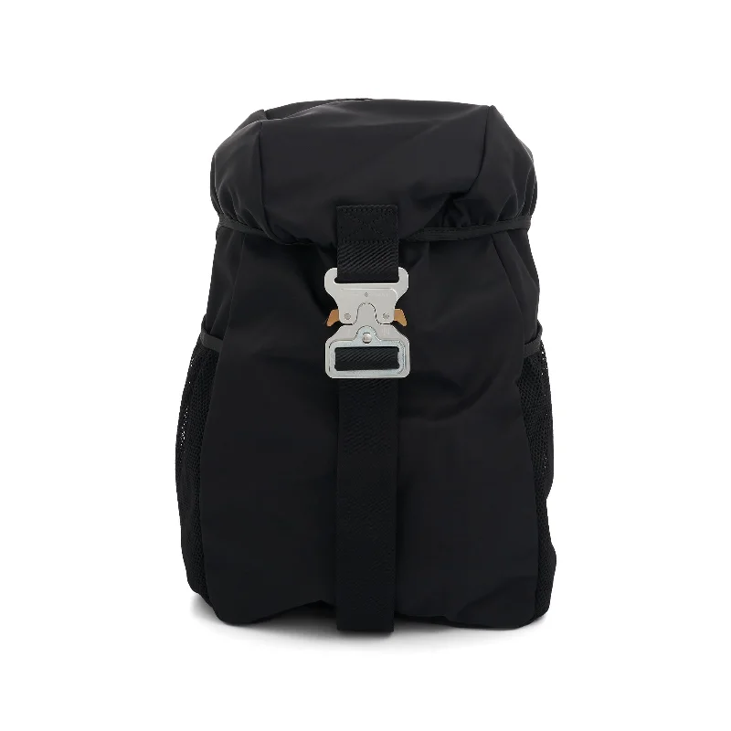 Heavy-duty canvas backpack for tough work environments -Buckle Camp Backpack in Black