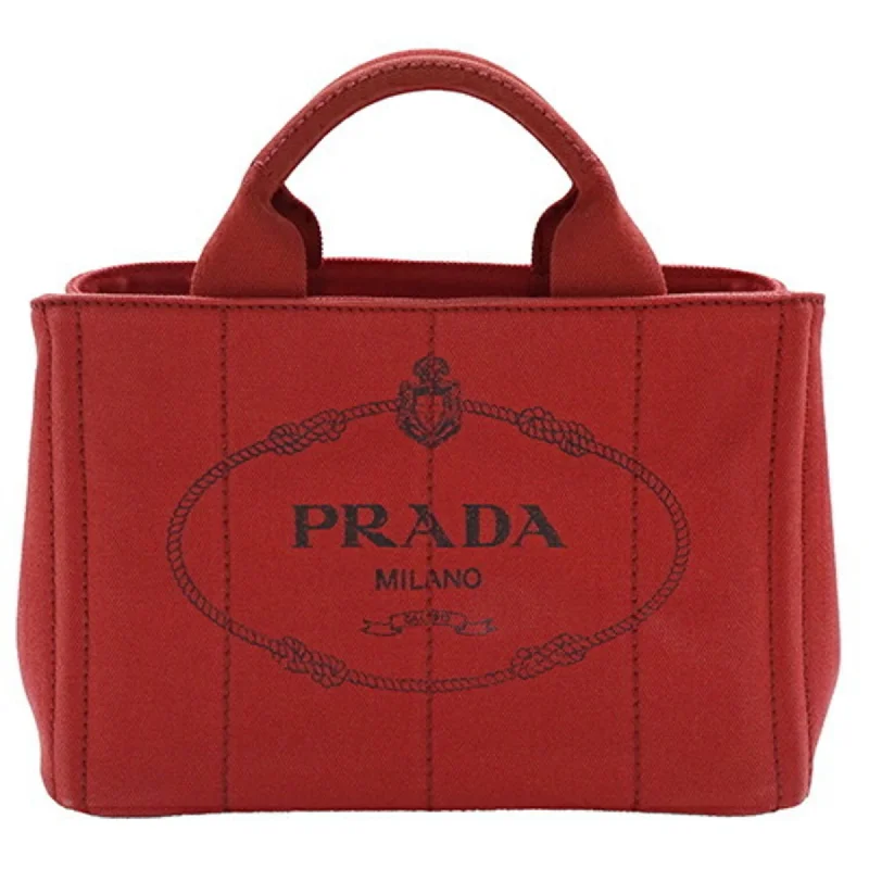 Quilted handle bags with stylish textured finish -Prada  Canvas Handbag Tote Bag (Pre-Owned)