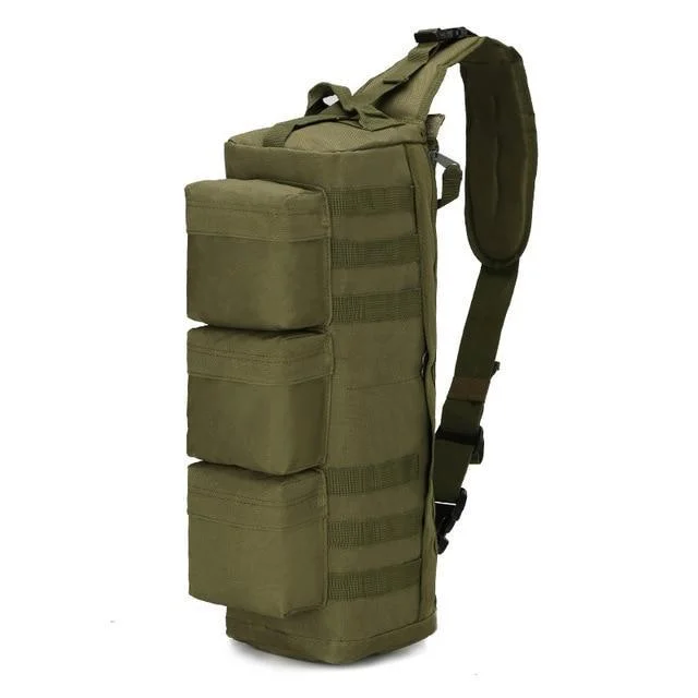 Bright orange backpack for outdoor visibility needs -Medium Military 3P MOLLE Tactical Army Sling Backpack