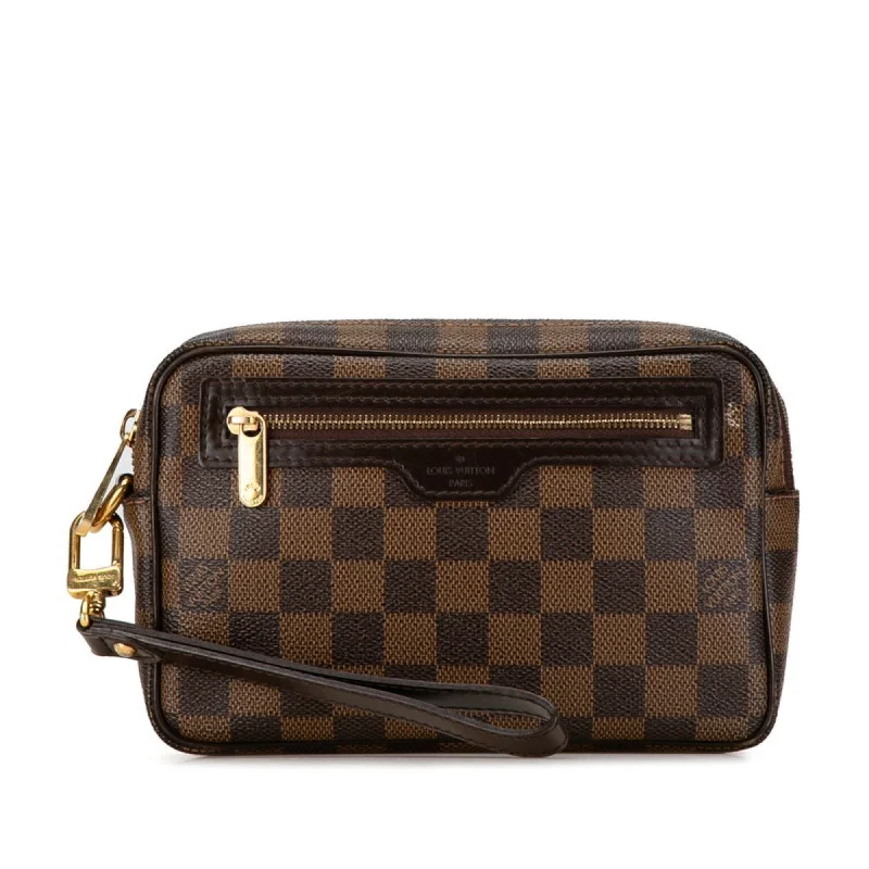 Handle bags with tropical prints for summer -Louis Vuitton Damier  Pvc Leather Clutch Bag Pochette (Pre-Owned)