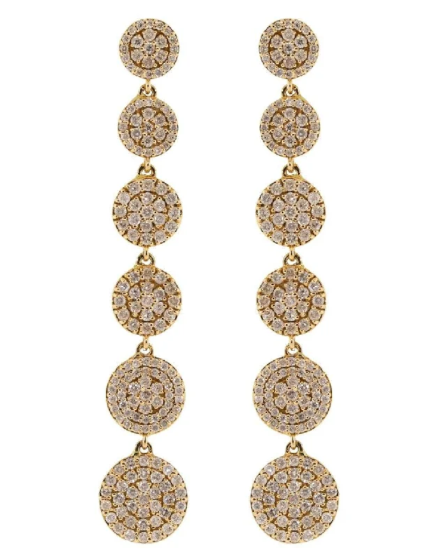 Lightweight Drop Earrings for All Day -Large Diamond Cascade Earrings