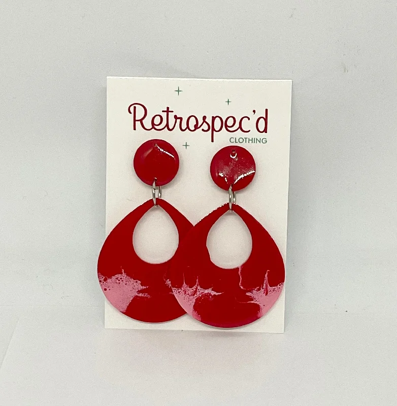 Drop Earrings for Graduation Day -Good Vibes Red/Pink  Earrings