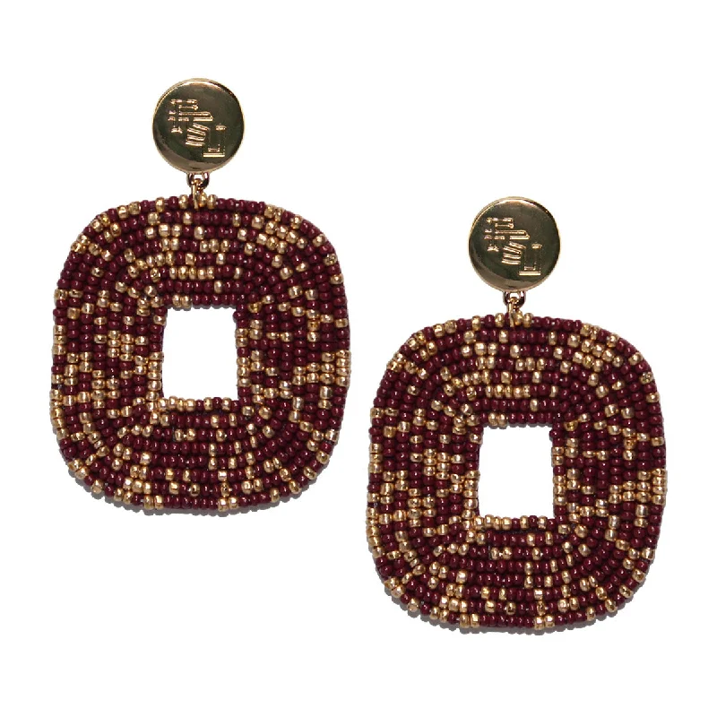 Drop Earrings for Birthday Celebration -Emerson Street Stacked FSU Beaded Donut Stud Earrings