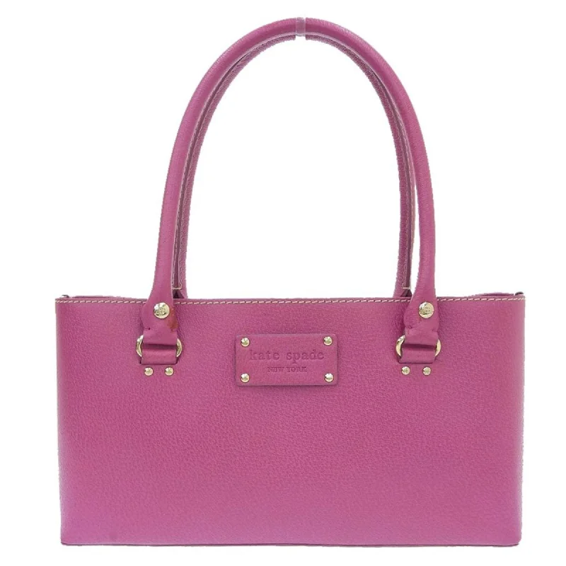 Handle bags with pastel colors for softness -Kate Spade Leather Tote Bag (Pre-Owned)