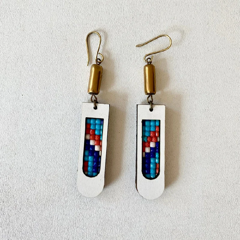 Nickel Free Drop Earrings for Safety -INKATURAH Jug Drops mini African Print Earrings