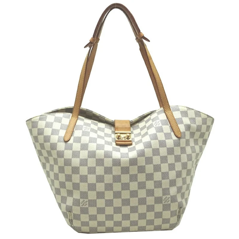 Handle bags with suede accents for texture -Louis Vuitton  Damier Azur Tote Bag (Pre-Owned)