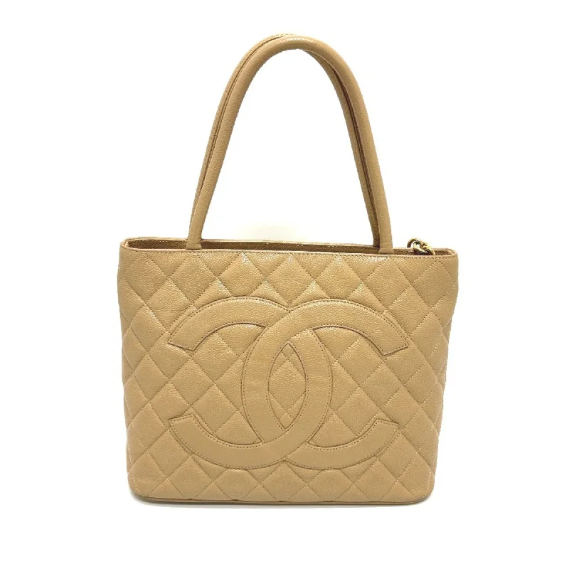 Handle bags with sturdy bases for stability -Chanel  Caviar Leather Tote Bag (Pre-Owned)