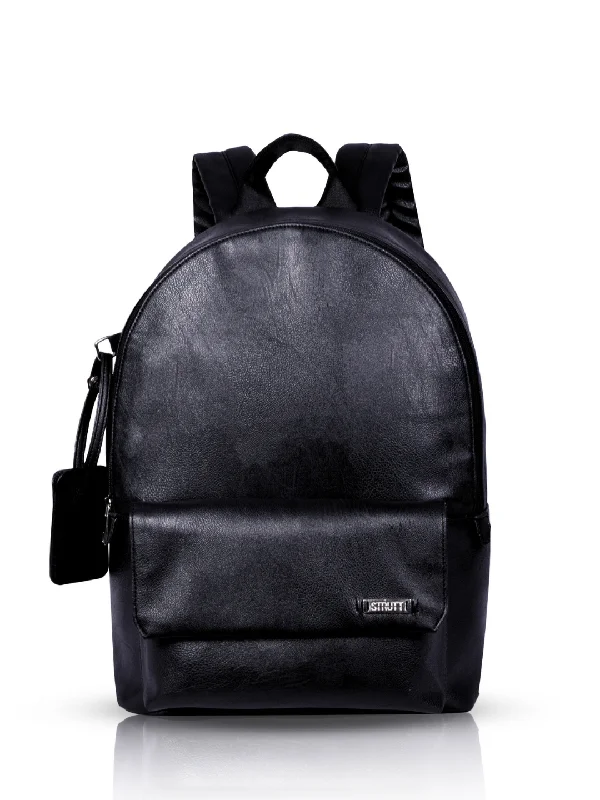 Fashionable canvas backpack for trendy college students -Black Front Pocket BuddyPack - The Urban Backpack