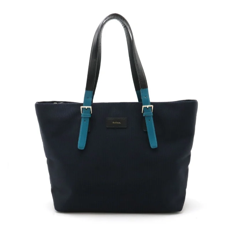 Handle bags with waterproof lining for protection -Paul Smith blue Navy Canvas Leather Shoulder Bag Tote Bag (Pre-Owned)