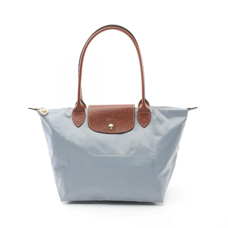 Leather handle bags for elegant daily carry -Longchamp blue  Nylon Leather Tote Bag