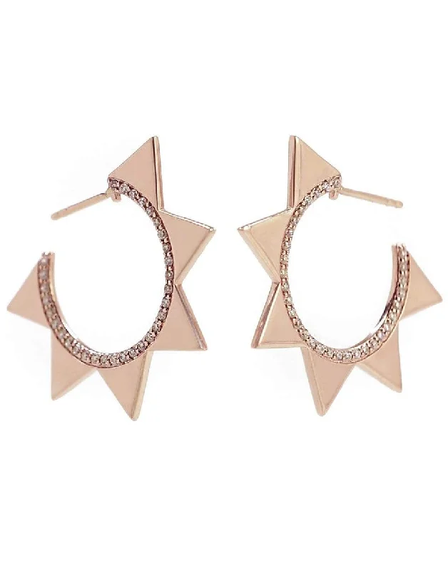 Screw Back Drop Earrings for Security -Venus Diamond Hoop Earrings