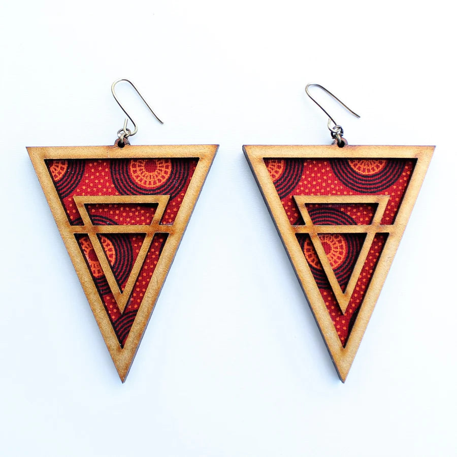 Lightweight Drop Earrings for All Day -INKATURAH Bound to Succeed African Print Earrings