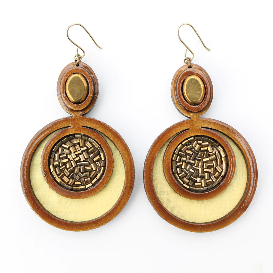 Indian Drop Earrings with Intricacy -INKATURAH Mother Daughter African Print Earrings