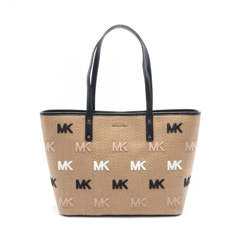 Handle bags with woven fabric for texture -Michael Kors    Leather Straw Tote Bag (Pre-Owned)