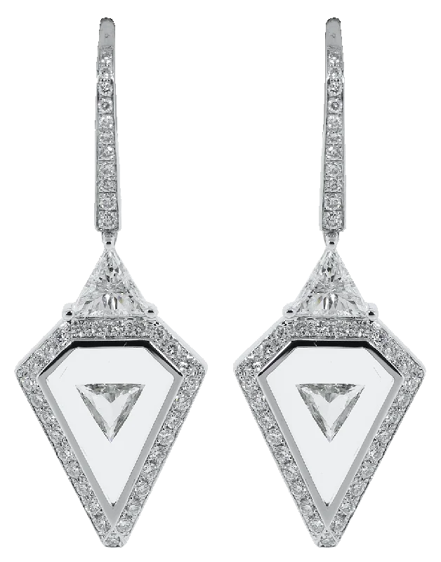 Drop Earrings for Anniversary -Universe White Diamond Earrings