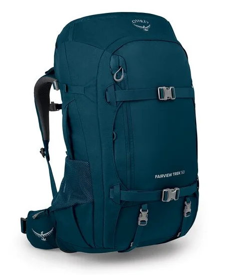 Compact travel backpack with airline carry-on size -Osprey Fairview Trek 50L Backpack