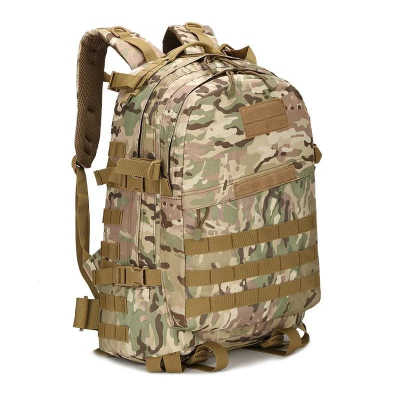 Mesh panel backpack for ventilated hiking comfort -27L Military MOLLE 600D Tactical School Backpack