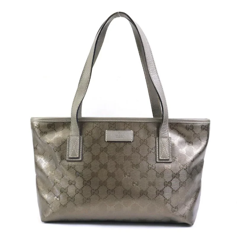 Handle bags with spacious pockets for travel -Gucci Gg Imprimé Pvc Leather Shoulder Bag Tote Bag (Pre-Owned)