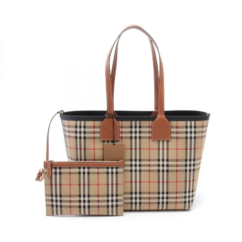 Handle bags with suede accents for texture -Burberry    Canvas Leather Tote Bag