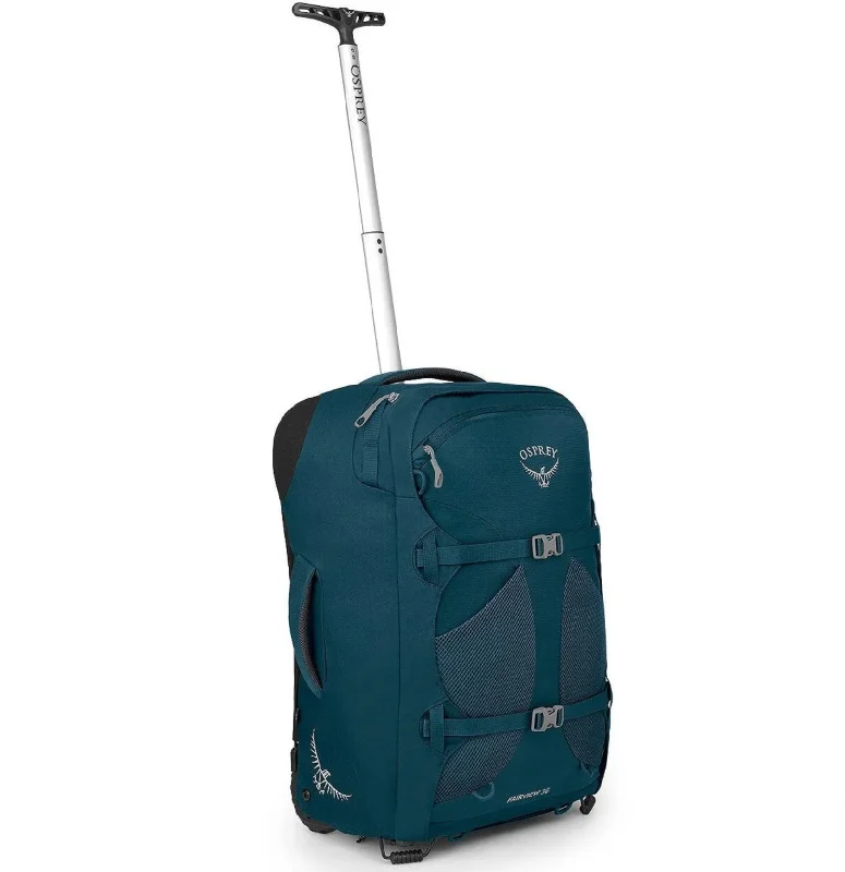 Modern backpack with RFID-blocking card protection -Osprey Fairview 36L Wheeled Carry-On Travel Pack