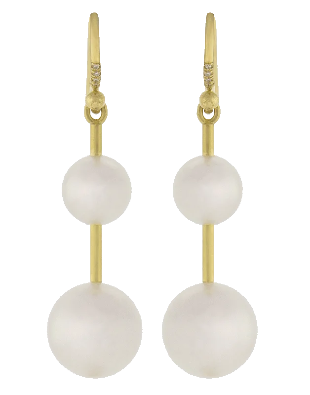 Gemstone and Diamond Drop Earrings for Opulence -Akoya Pearl And Diamond Drop Earrings