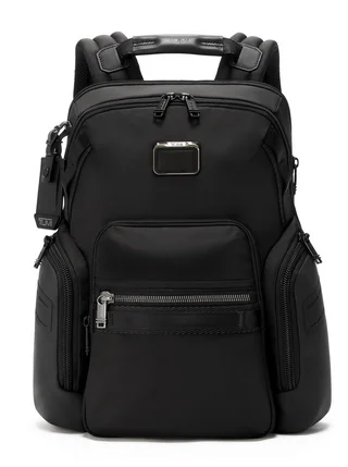 Designer leather backpack for upscale travel flair -Tumi Alpha Bravo Navigation Backpack