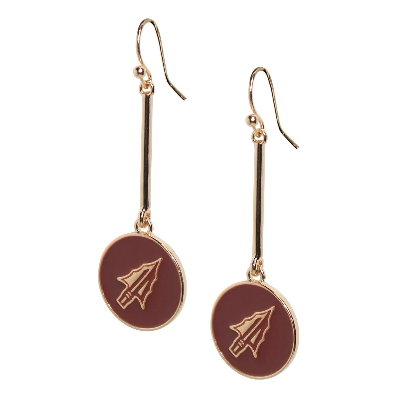 Drop Earrings for Valentine's Day -Emerson Street Enameled Arrowhead Charm Bar Drop Hook Earrings