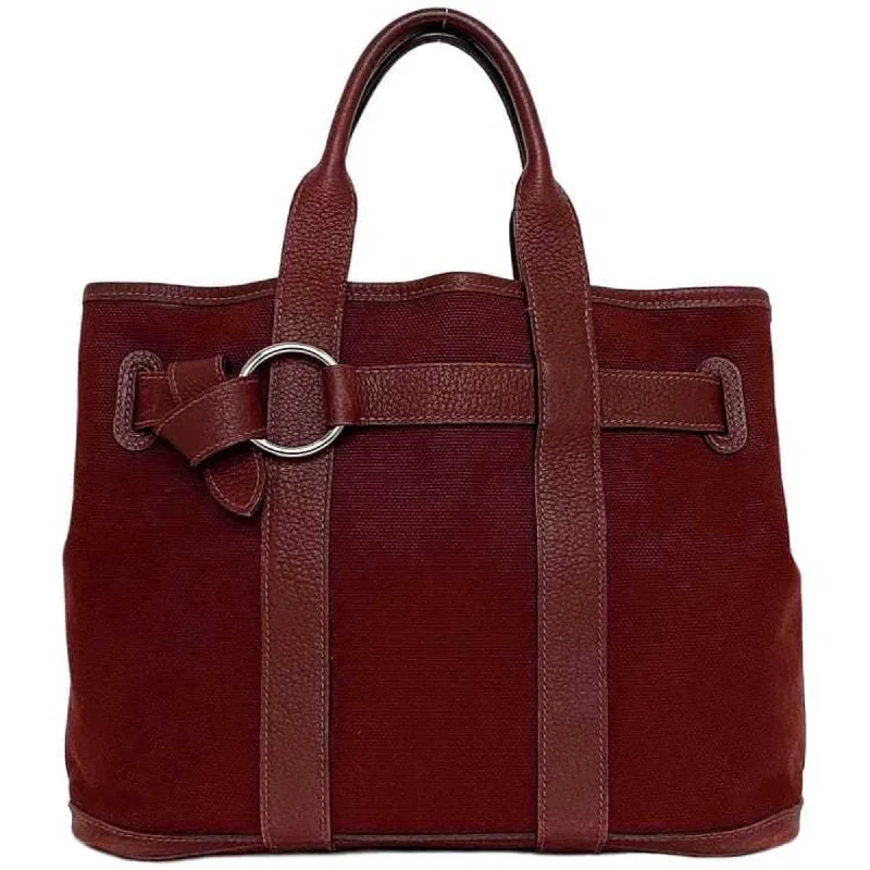 Handle bags with thick handles for support -Hermes  Toile H Negonda Leather Handbag Tote Bag (Pre-Owned)