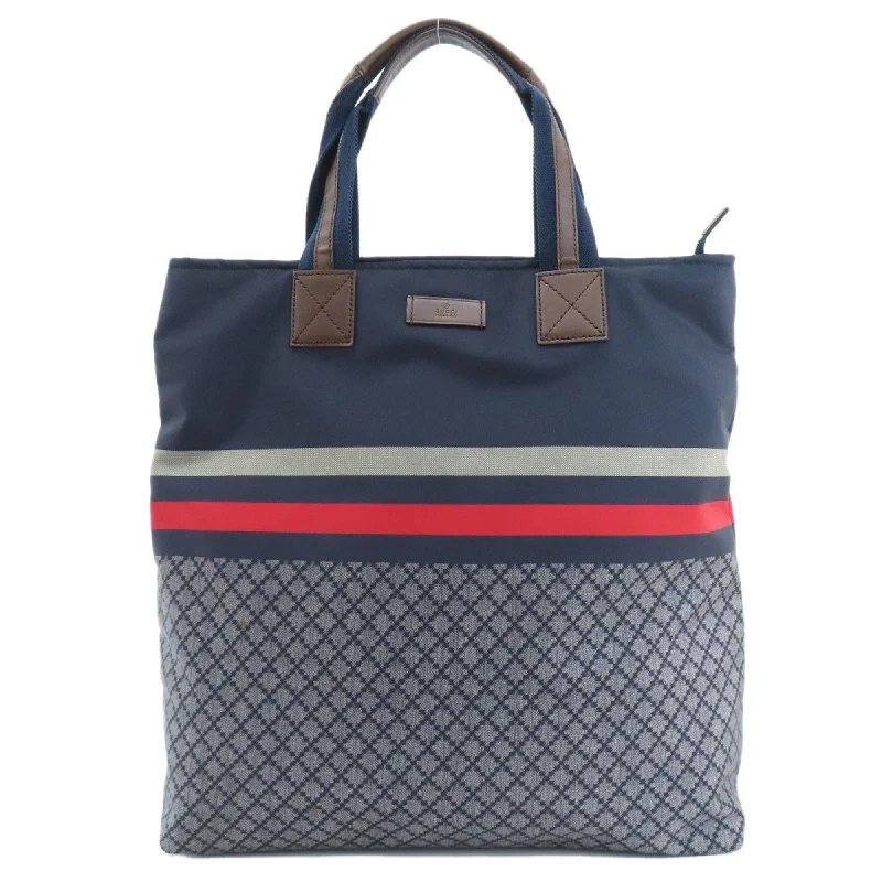 Handle bags with sleek black for elegance -Gucci  Navy  Color Nylon Tote Bag (Pre-Owned)