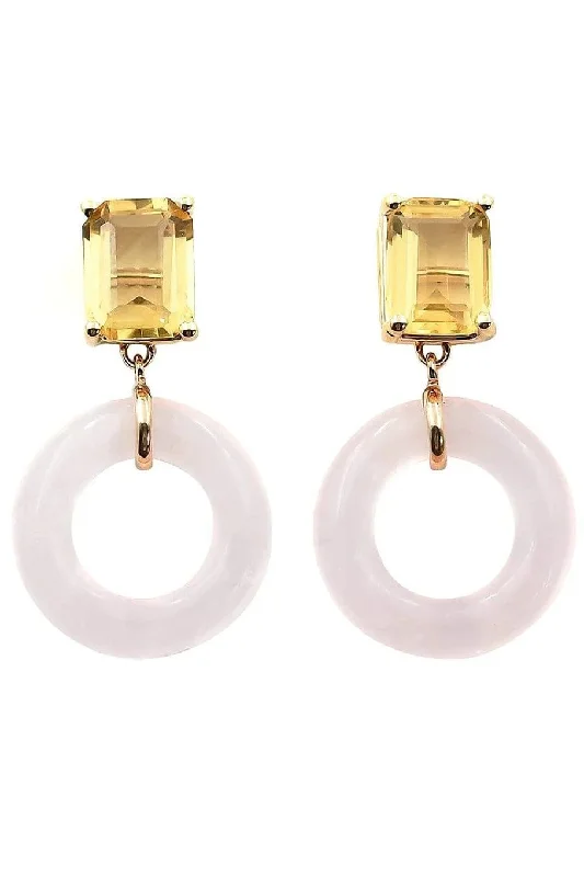 Detachable Drop Earrings with Charms -Emerald Cut Munchkin Glazed Earrings