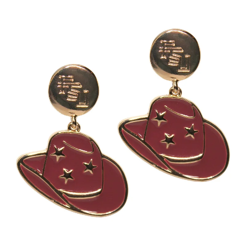 Drop Earrings for Mother's Day -Emerson Street Stacked FSU Cowboy Hat Stud Earrings