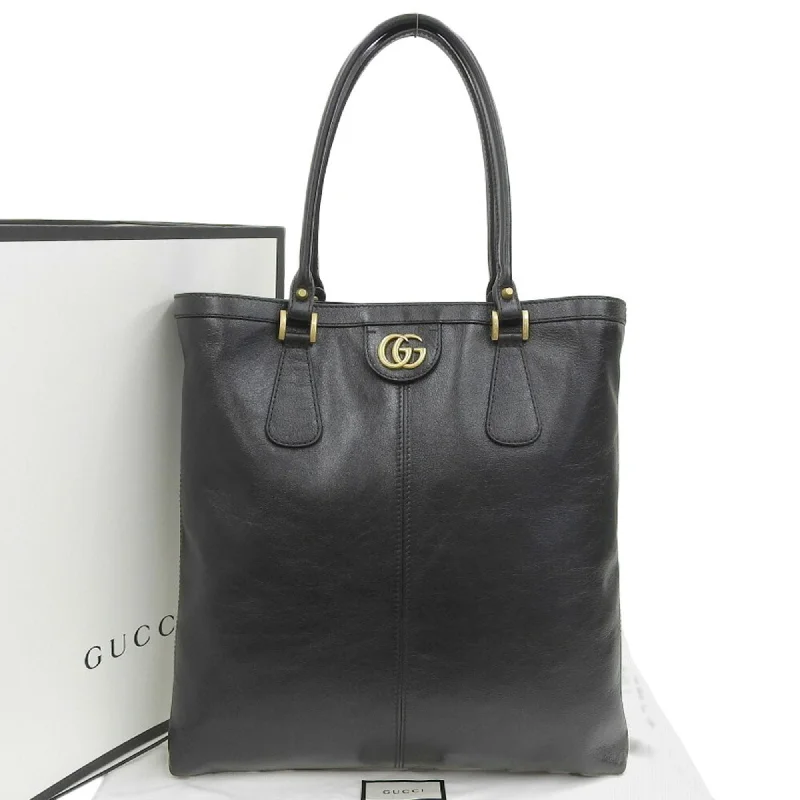 Handle bags with expandable sides for flexibility -Gucci Gg Marmont  Leather Tote Bag (Pre-Owned)